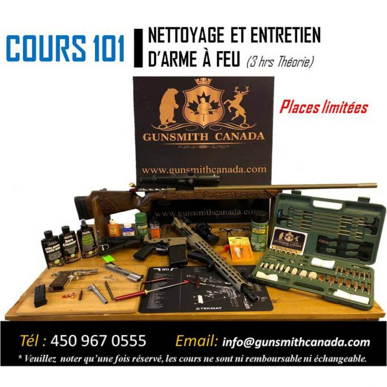 Course 101 Firearms Cleaning and Maintenance Gunsmith Canada