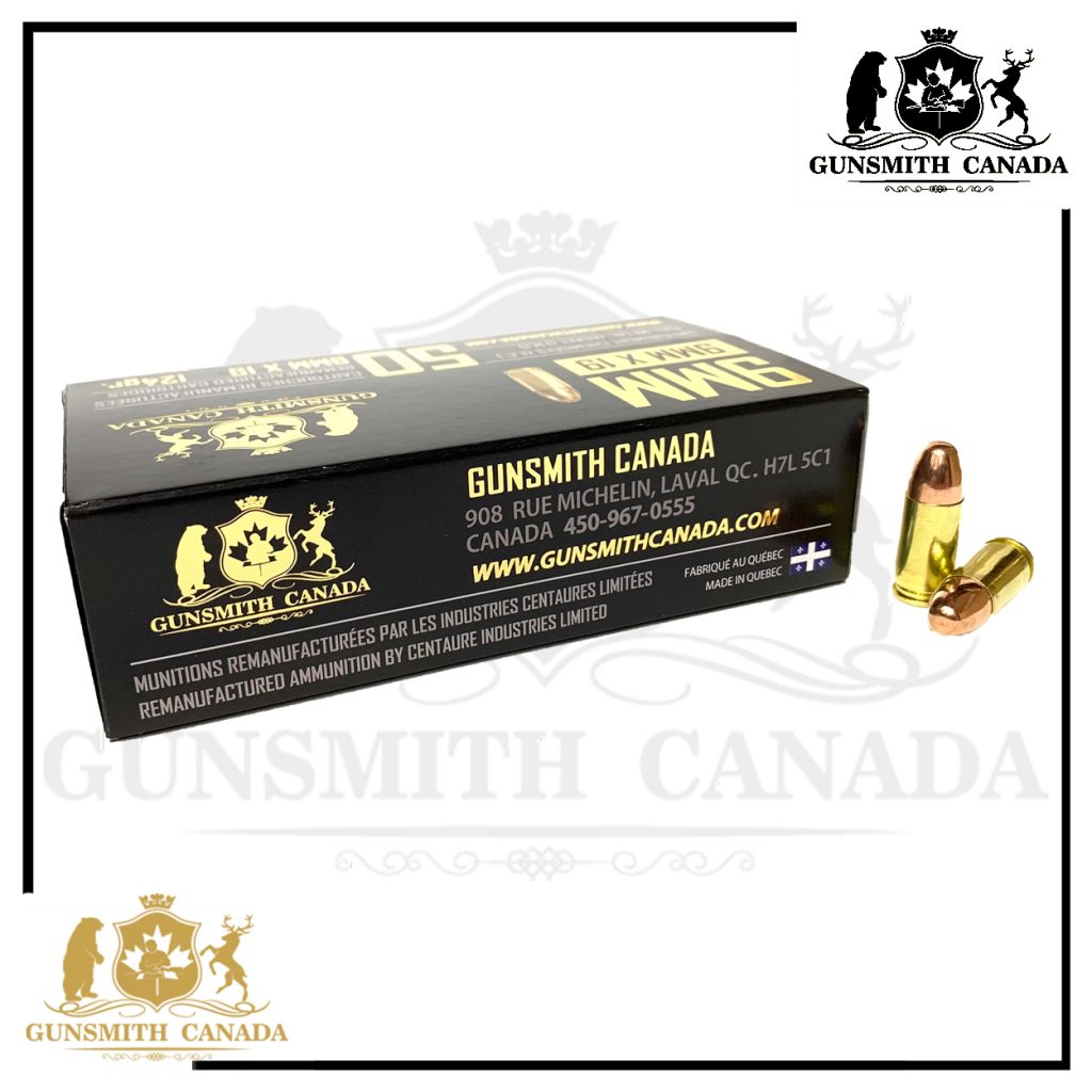 9MM X 19 (FMJ 124 gr) GUNSMITH CANADA Qté. 1000 Gunsmith Canada
